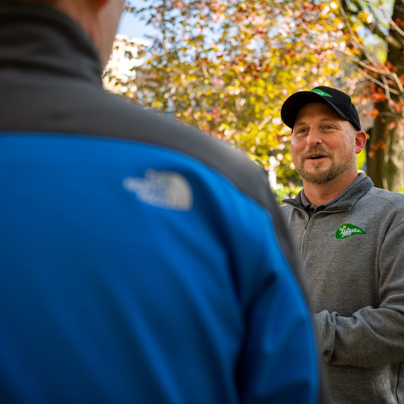 Tree care technician with customer consultation inspection 7