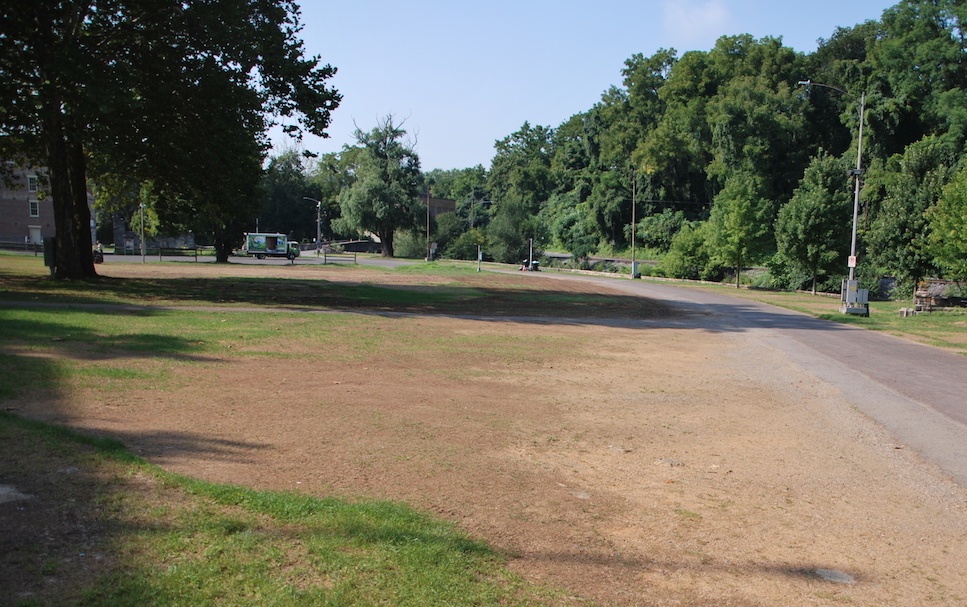 dead lawn with compacted soil