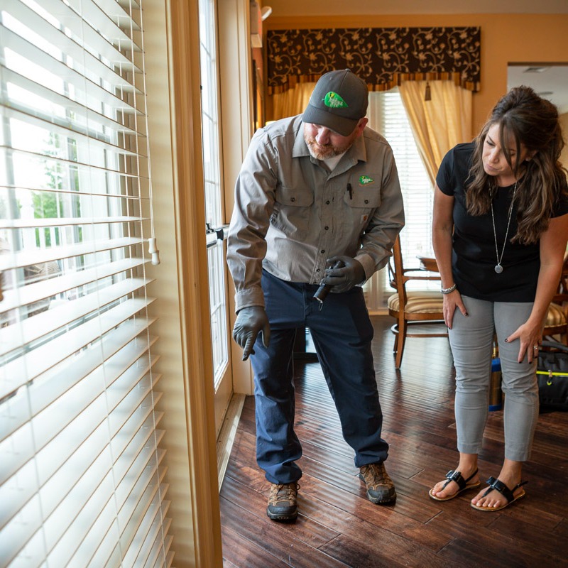 pest control expert does home inspection for cockroaches