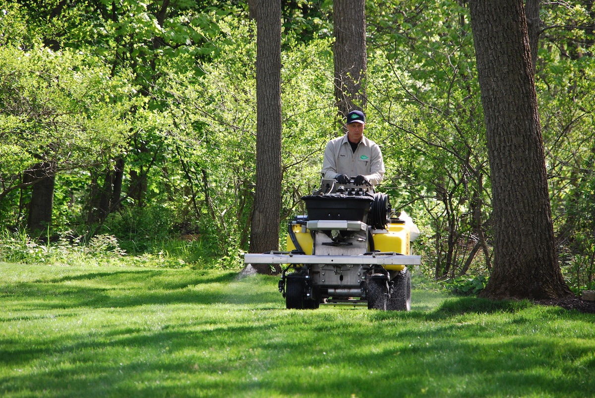 lawn care applying weed control