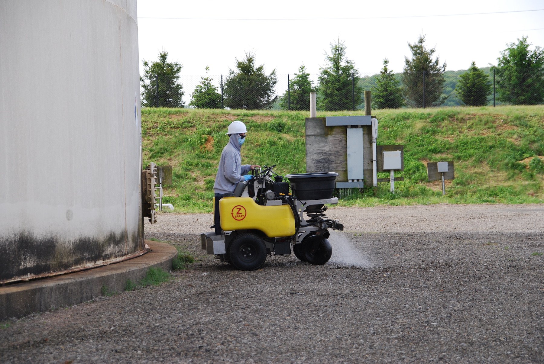 vegetation management product being applied to commercial property