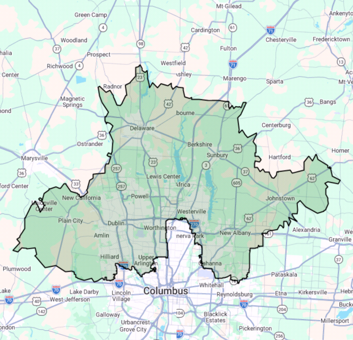 JTE North Columbus, OH Territory Map